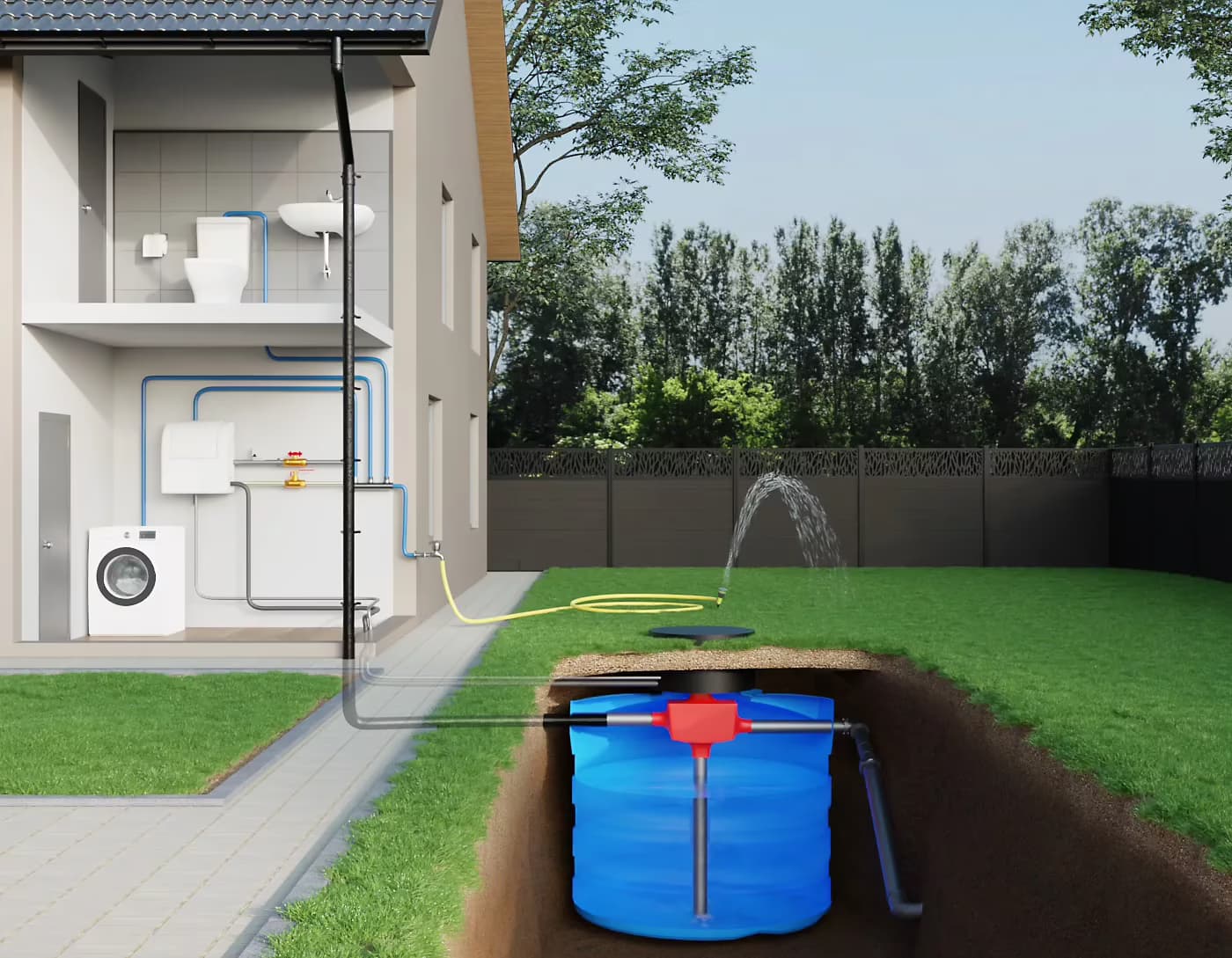 Système de récupération d'eau enterré